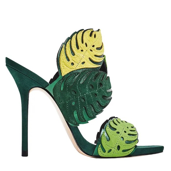 ZARA WRAP-AROUND LEATHER LEAF SANDALS - Picture 4 of 16